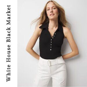 Black Henley Sweater Tank Top